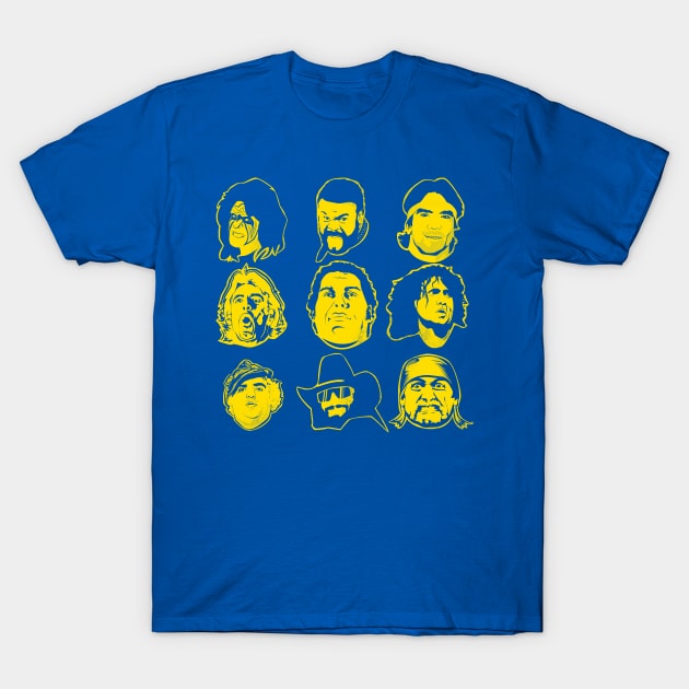 vintage wrestling 80s retro pro wrestlers dusty, ric, randy, ricky & more T-Shirt by KingShit